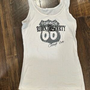 Next Level Apparel White Topock 66 Riding Dirty Tank Top